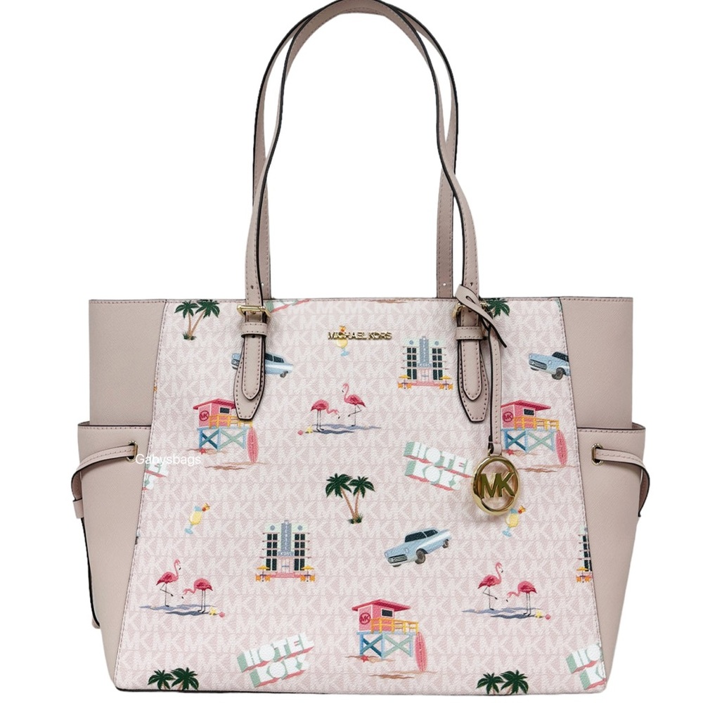 Michael Kors Pink Shoulder Bag with Tropical Print - Picture 6 of 10